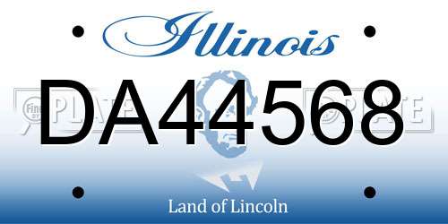 DA44568 Illinois License Plate