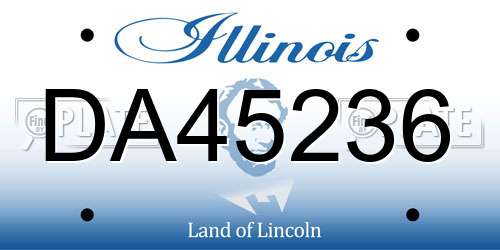 DA45236 Illinois License Plate