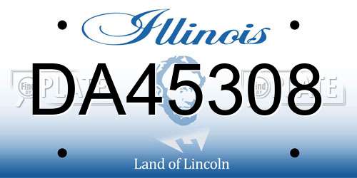 DA45308 Illinois License Plate