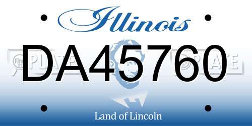 DA45760 Illinois License Plate
