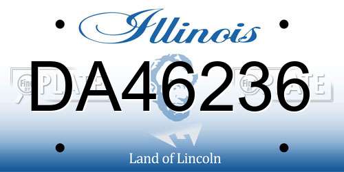 DA46236 Illinois License Plate