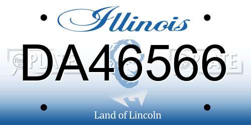 DA46566 Illinois License Plate