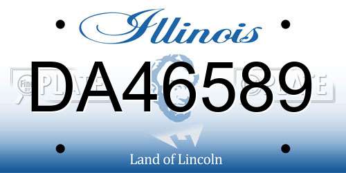 DA46589 Illinois License Plate