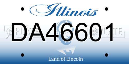DA46601 Illinois License Plate