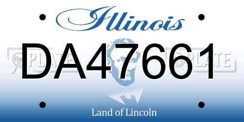 DA47661 Illinois License Plate