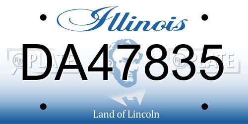 DA47835 Illinois License Plate