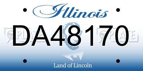 DA48170 Illinois License Plate