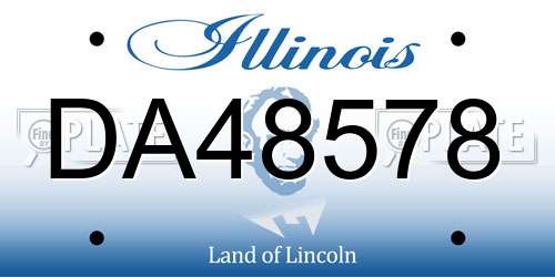 DA48578 Illinois License Plate