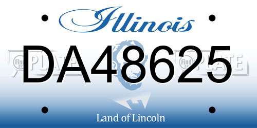DA48625 Illinois License Plate