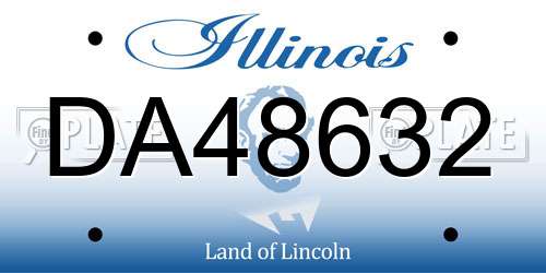 DA48632 Illinois License Plate