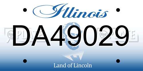 DA49029 Illinois License Plate