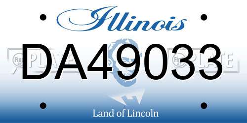 DA49033 Illinois License Plate