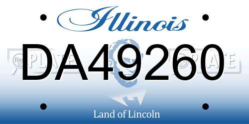 DA49260 Illinois License Plate