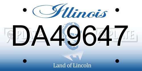 DA49647 Illinois License Plate