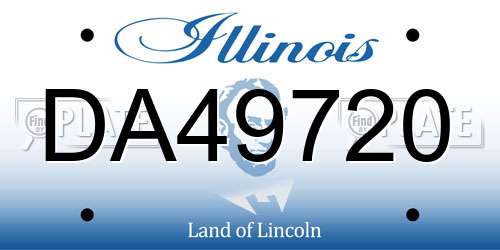 DA49720 Illinois License Plate