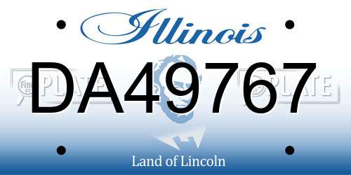 DA49767 Illinois License Plate