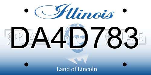 DA4D783 Illinois License Plate