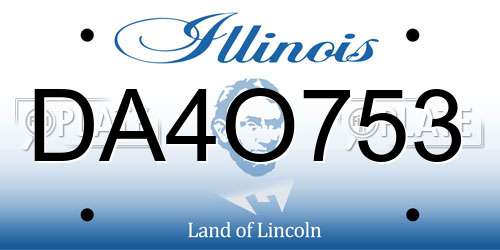 DA4O753 Illinois License Plate