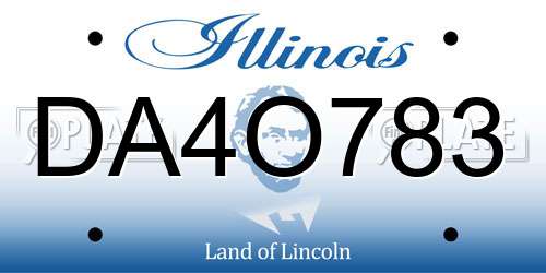 DA4O783 Illinois License Plate