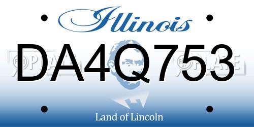 DA4Q753 Illinois License Plate