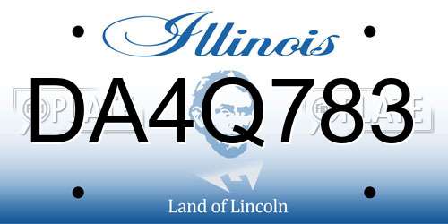 DA4Q783 Illinois License Plate