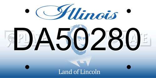 DA50280 Illinois License Plate