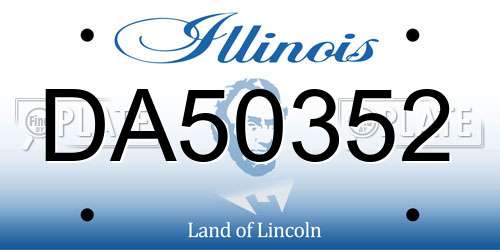 DA50352 Illinois License Plate