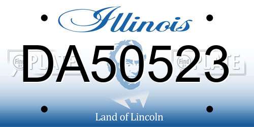 DA50523 Illinois License Plate