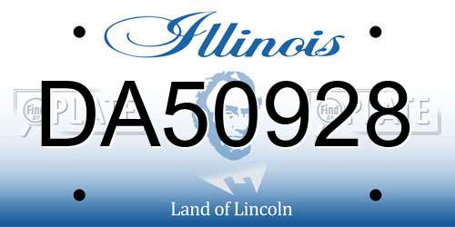 DA50928 Illinois License Plate
