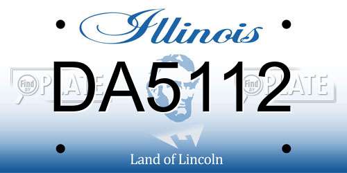 DA5112 Illinois License Plate