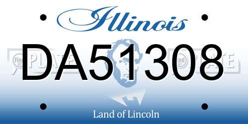 DA51308 Illinois License Plate