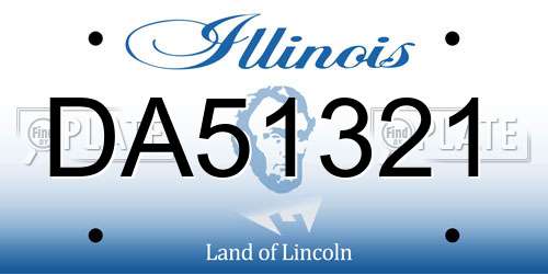 DA51321 Illinois License Plate