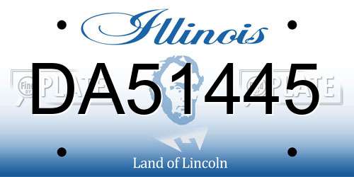 DA51445 Illinois License Plate