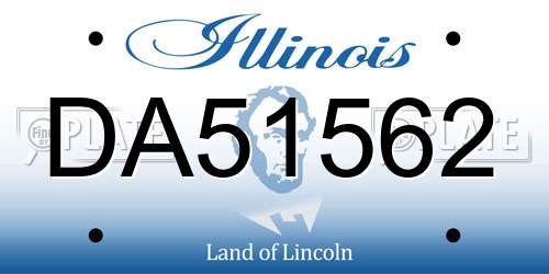 DA51562 Illinois License Plate