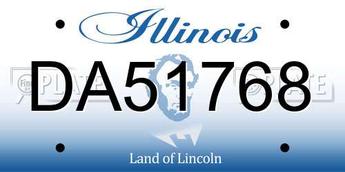 DA51768 Illinois License Plate