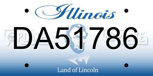 DA51786 Illinois License Plate