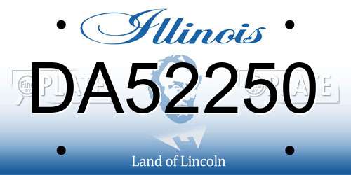 DA52250 Illinois License Plate