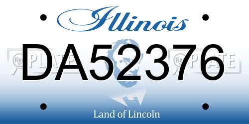 DA52376 Illinois License Plate