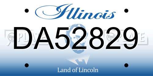 DA52829 Illinois License Plate