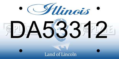 DA53312 Illinois License Plate