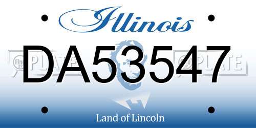 DA53547 Illinois License Plate