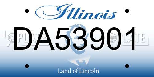 DA53901 Illinois License Plate