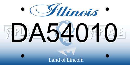 DA54010 Illinois License Plate