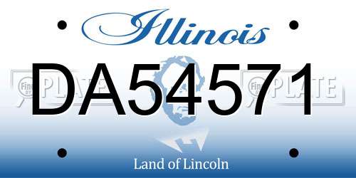 DA54571 Illinois License Plate