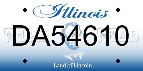 DA54610 Illinois License Plate