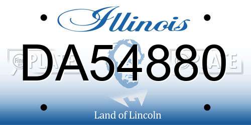 DA54880 Illinois License Plate