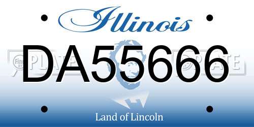 DA55666 Illinois License Plate