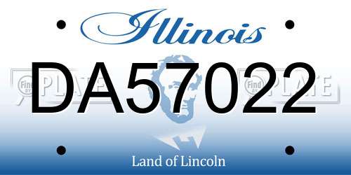 DA57022 Illinois License Plate