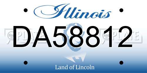 DA58812 Illinois License Plate