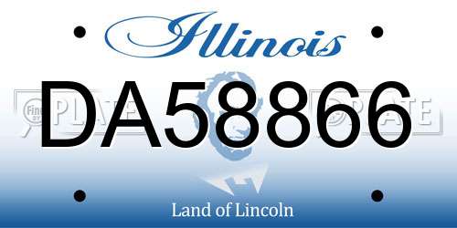 DA58866 Illinois License Plate